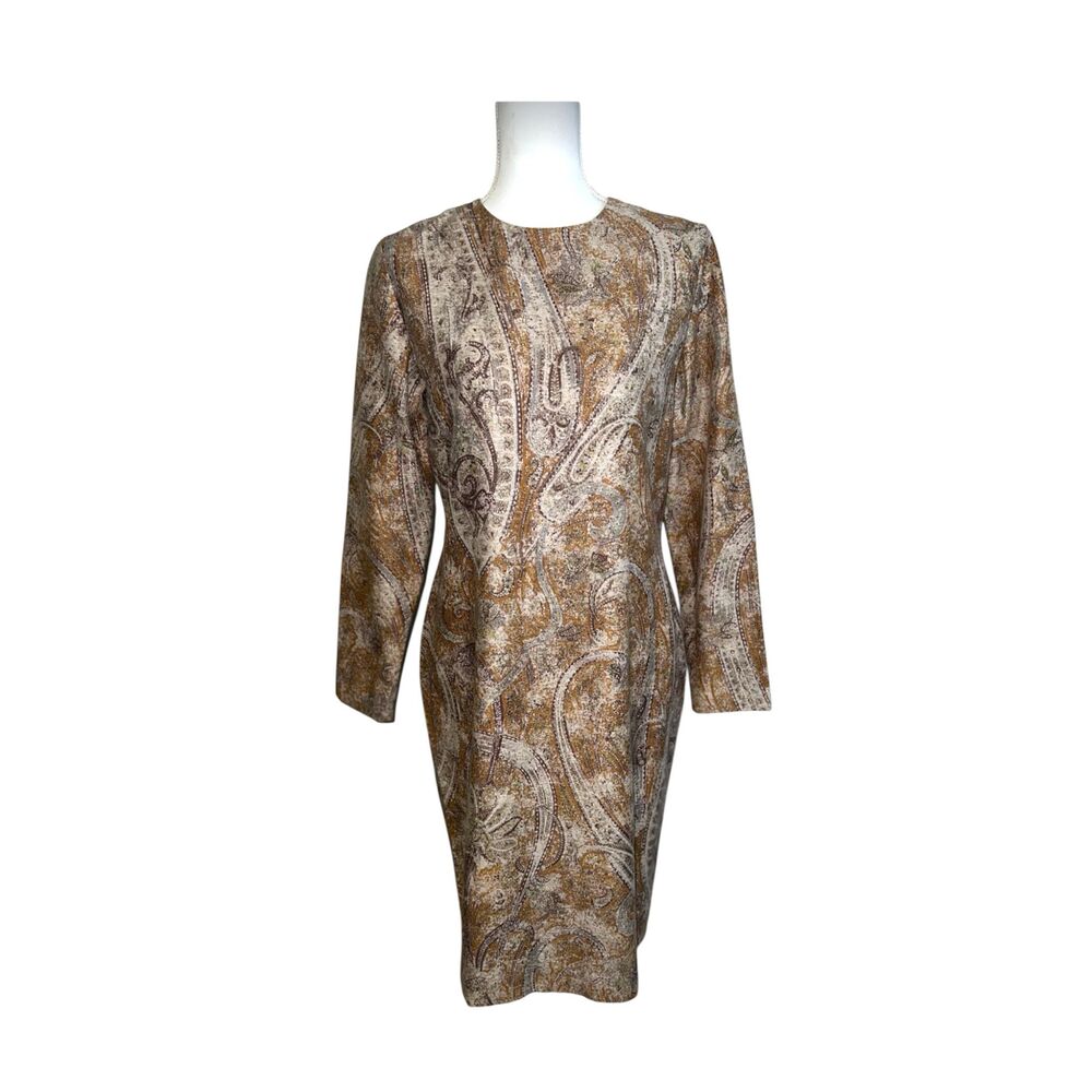Women’s l Paisley Sheath Midi-Knee Dress 8 ellen tracy